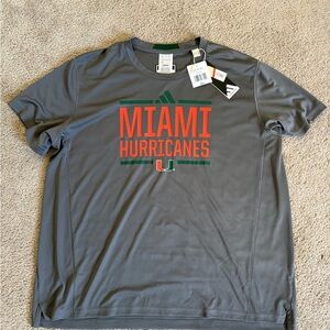 Adidas Gray Miami Hurricanes Tee
